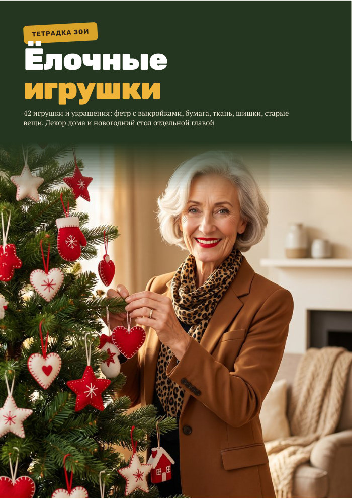 Обложка тетрадки «Ёлочные игрушки своими руками»