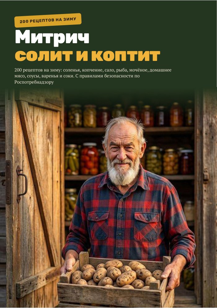 Обложка книги «Митрич солит и коптит. 150 рецептов на зиму»