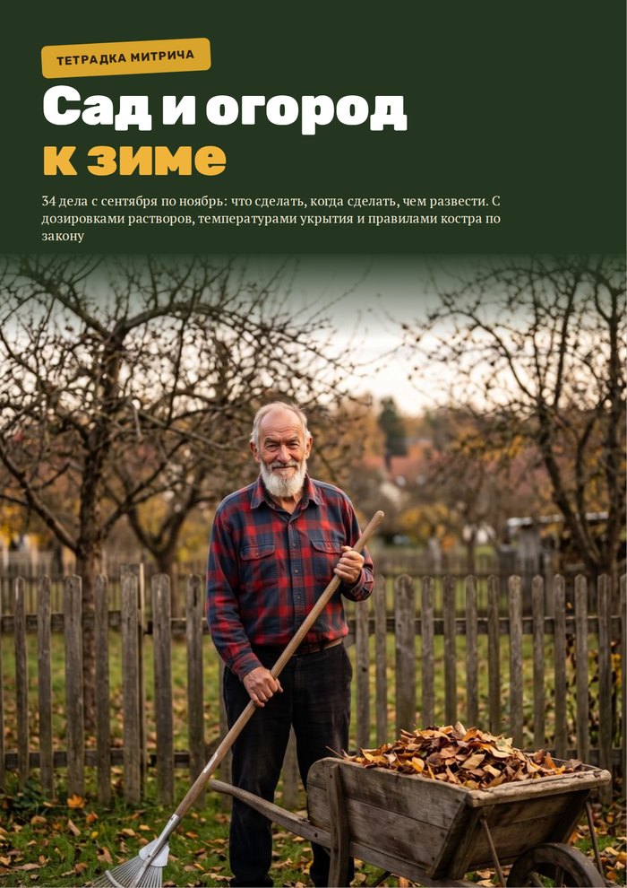 Обложка тетрадки «Сад и огород к зиме»