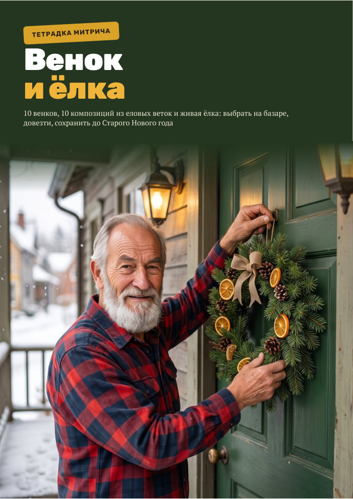 Обложка тетрадки «Новогодний венок своими руками»